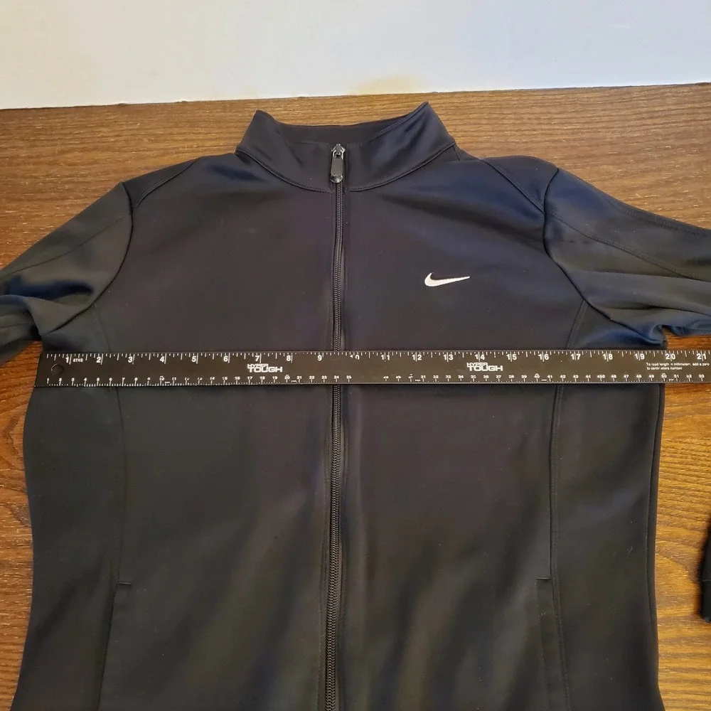 Vintage Therma- Fit Track Unisex Jacket Womens Sz M Black‎ 4 Pockets Nike Swoosh